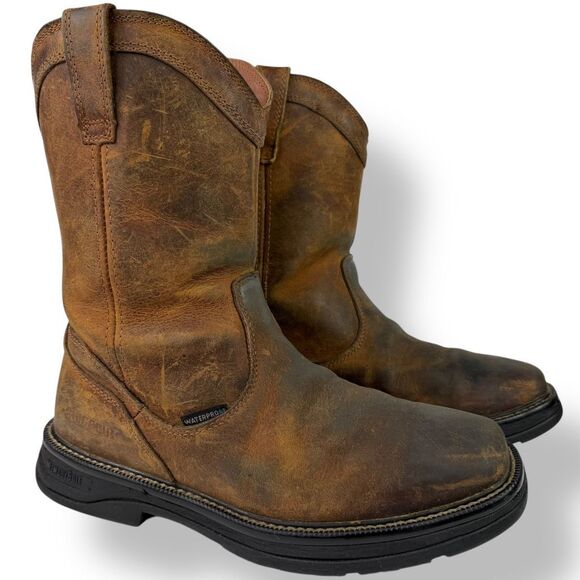 Ridgecut YMF-2201 Rancher Boots Work Wellington Waterproof Brown Leather 10.5 M - Picture 2 of 11